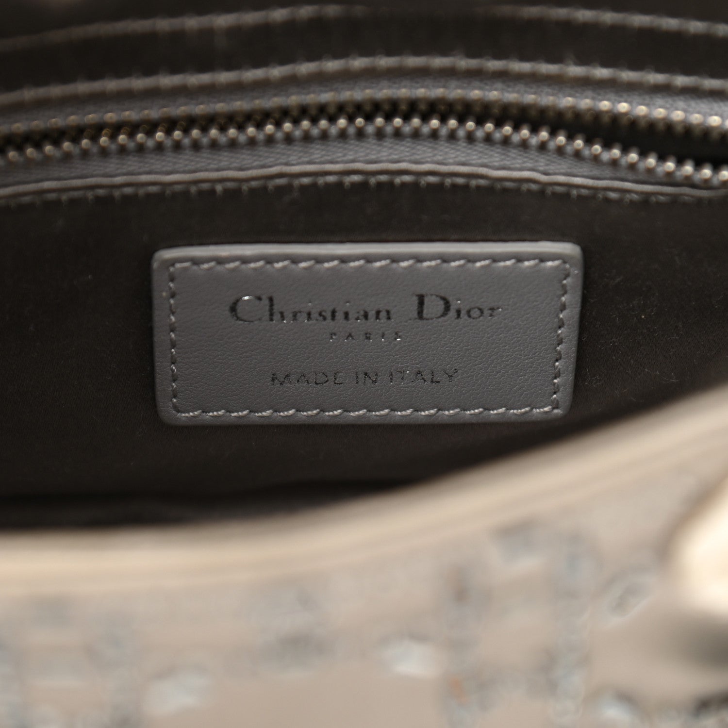 Christian Dior Satin Crystal Cannage Mini Lady Dior Gray 6 of 11
