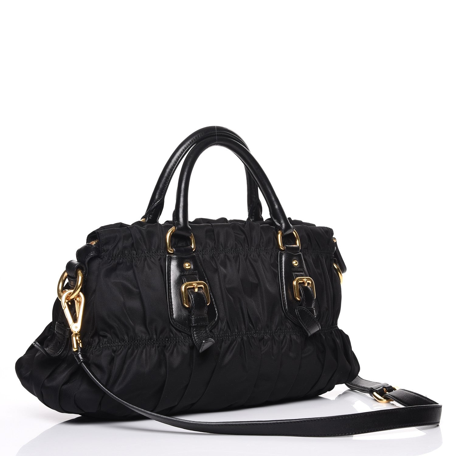 Prada Tessuto Nylon Gaufre Shopping Satchel Black 5 of 12