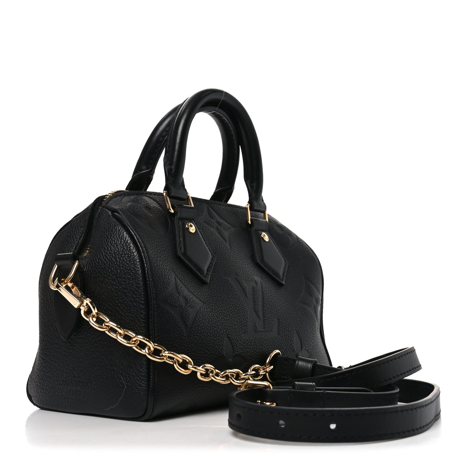 Louis Vuitton Empreinte Monogram Giant Speedy Bandouliere 20 Black 3 of 9