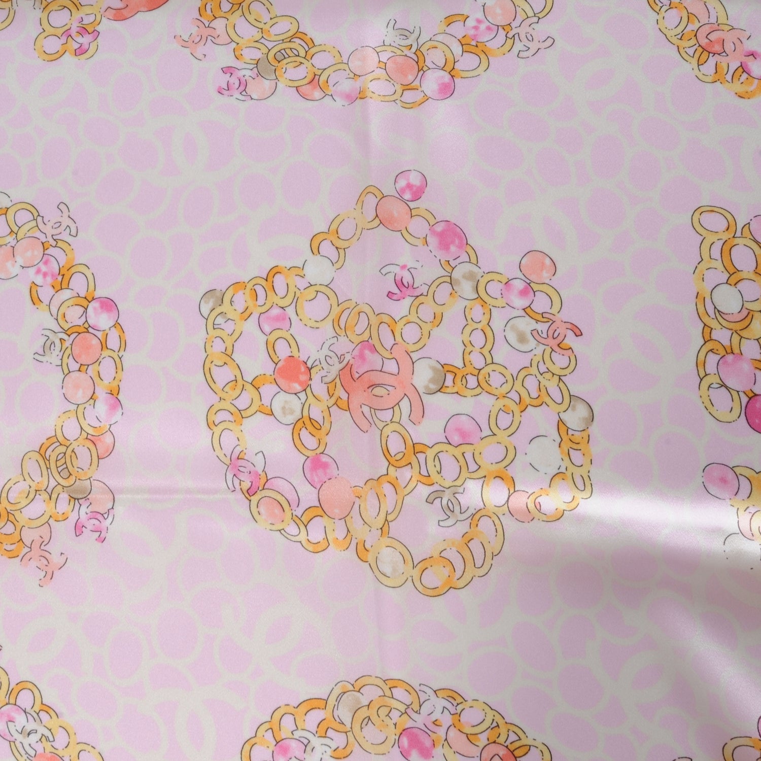 Chanel Silk Coco Iconic Symbols Scarf Pink 1 of 6