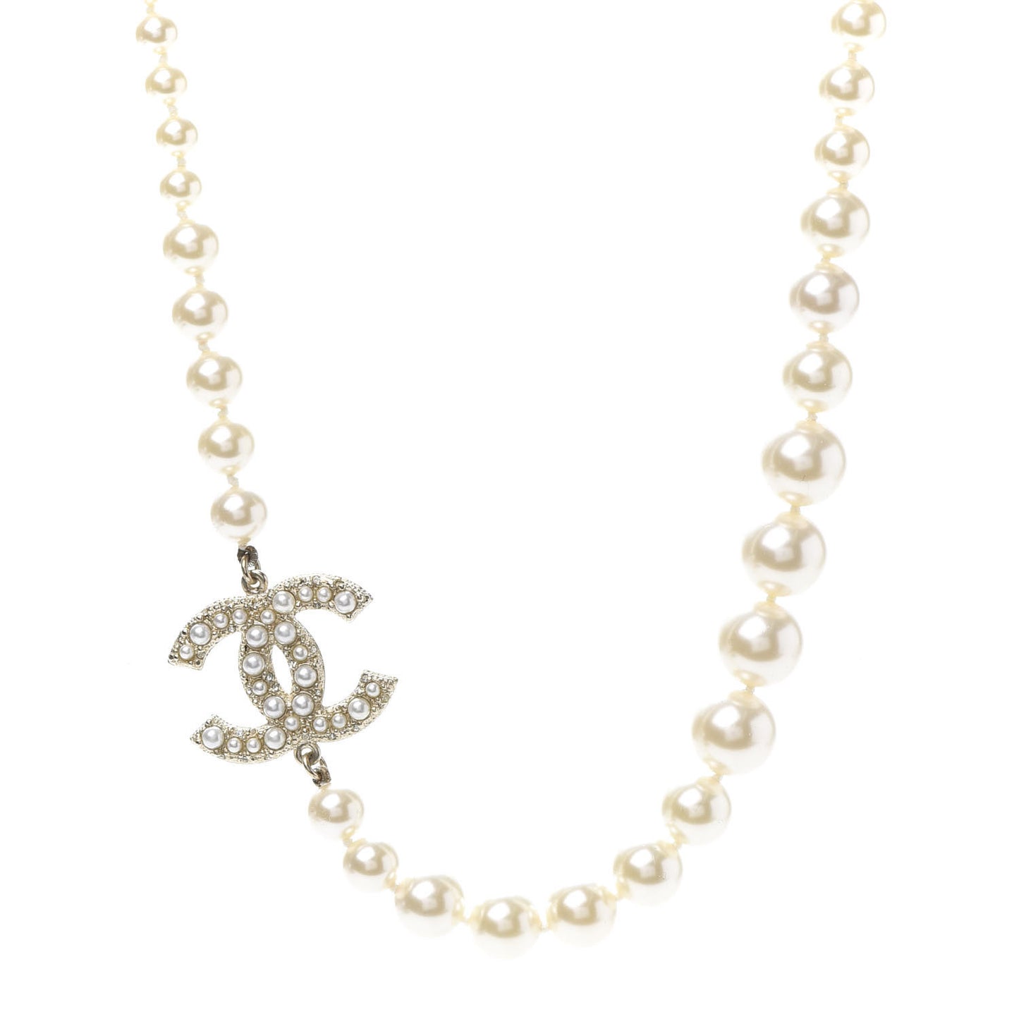 Pearl CC 100th Anniversary Necklace Light Gold