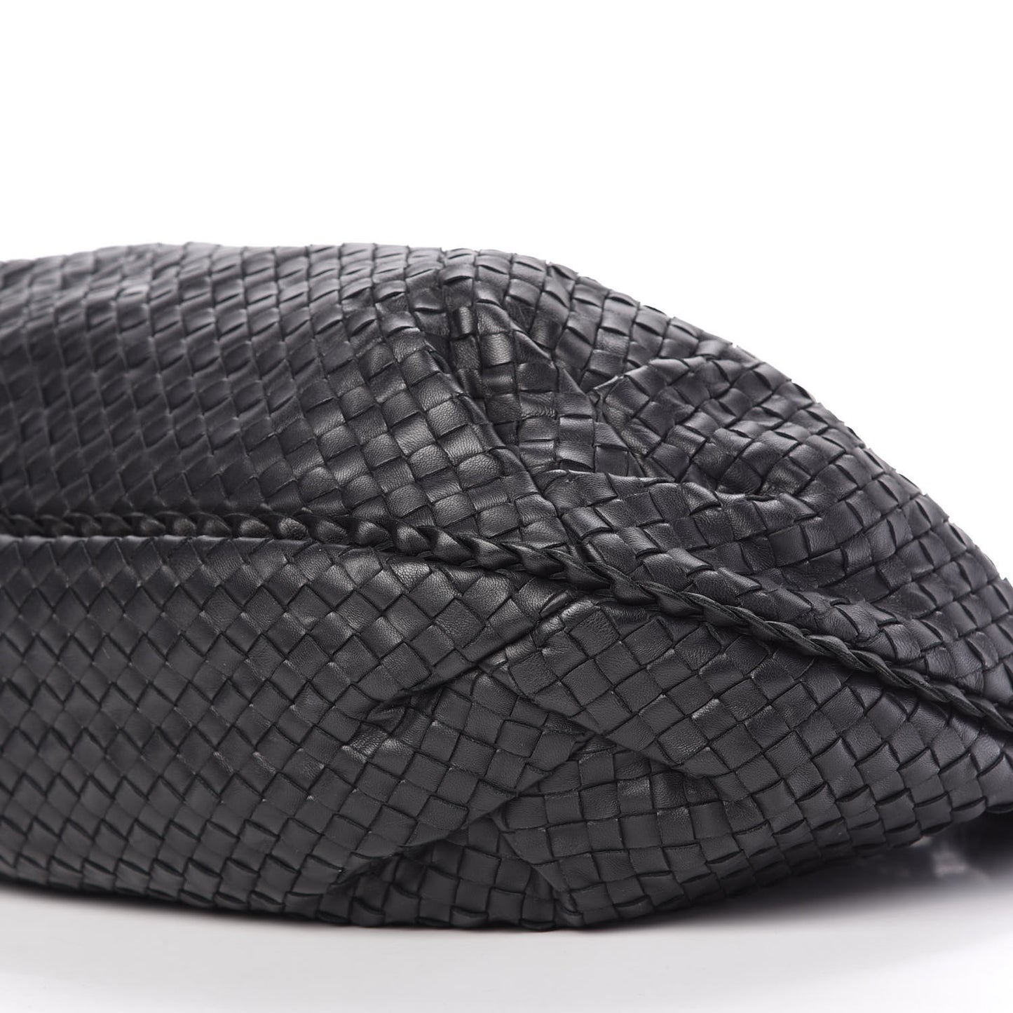 Nappa Intrecciato Large Belly Veneta Hobo Black