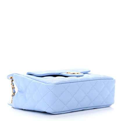 Chanel Caviar Quilted Small Wavy CC Hobo Light Blue 4 of 13