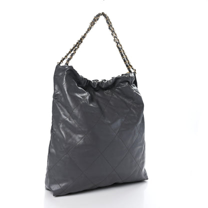 Chanel Shiny Calfskin Quilted Large Chanel 22 Grey 4 of 10