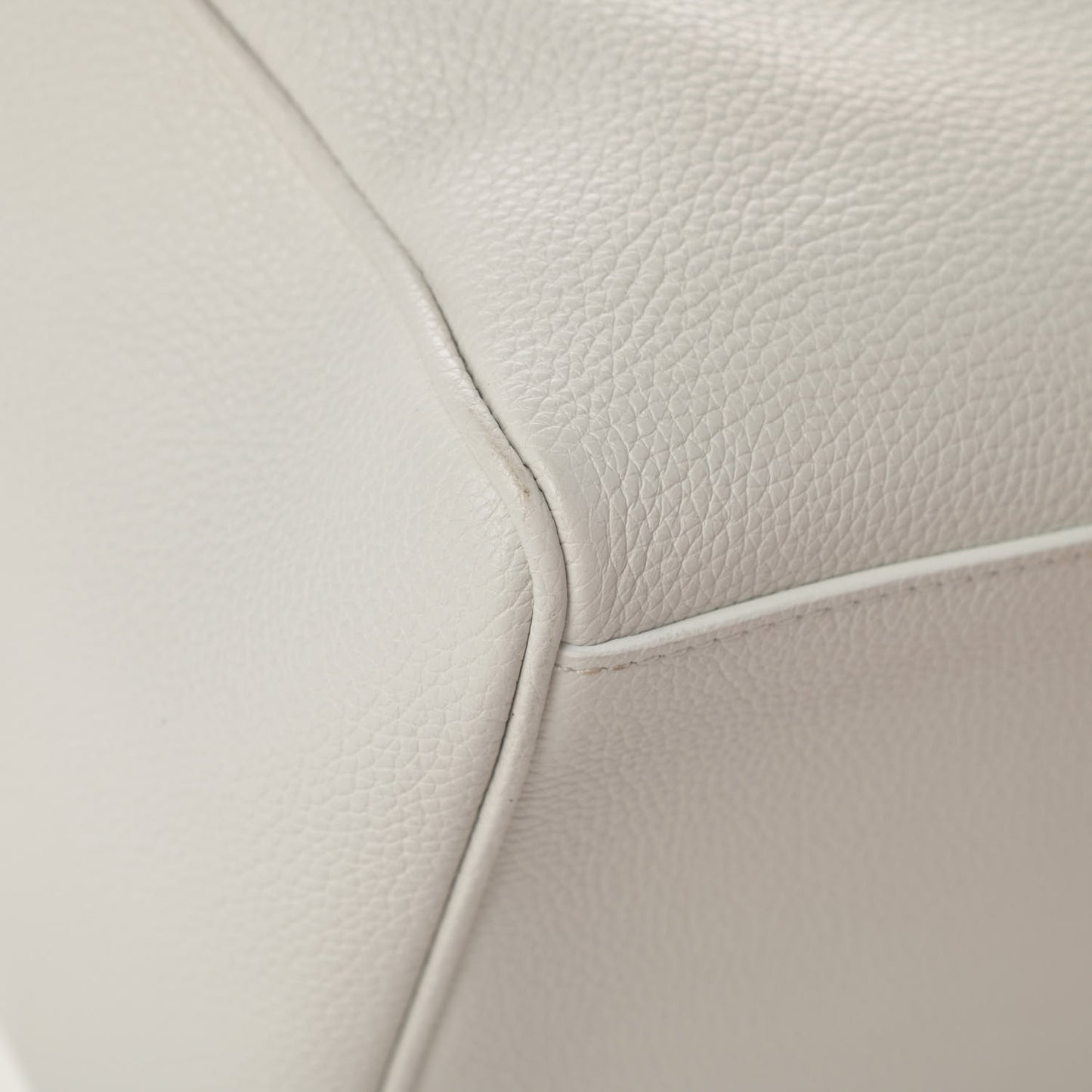 Grained Calfskin Palazzo Bowler White