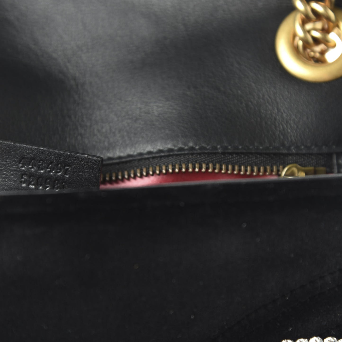 Velvet Matelasse Marquise Crystals Embroidered Small GG Marmont Shoulder Bag Black