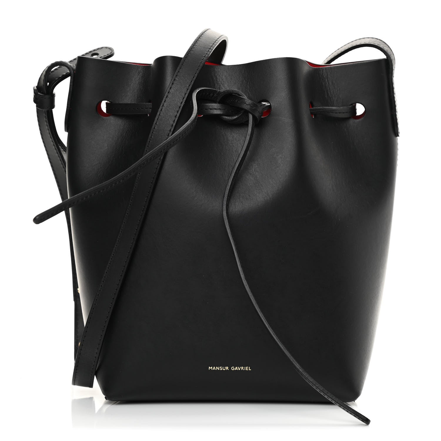 Mansur Gavriel Vegetable Tanned Calfskin Mini Bucket Bag Black Flamma 1 of 12