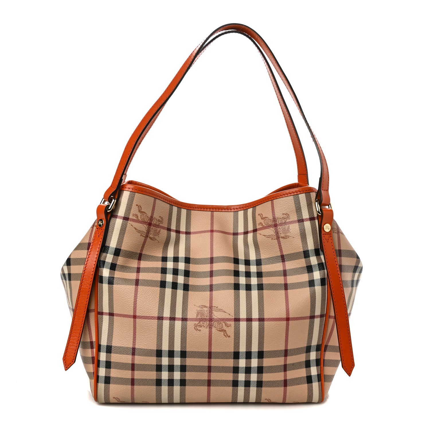 Burberry Haymarket Check Small Canterbury Tote Orange 1 of 11