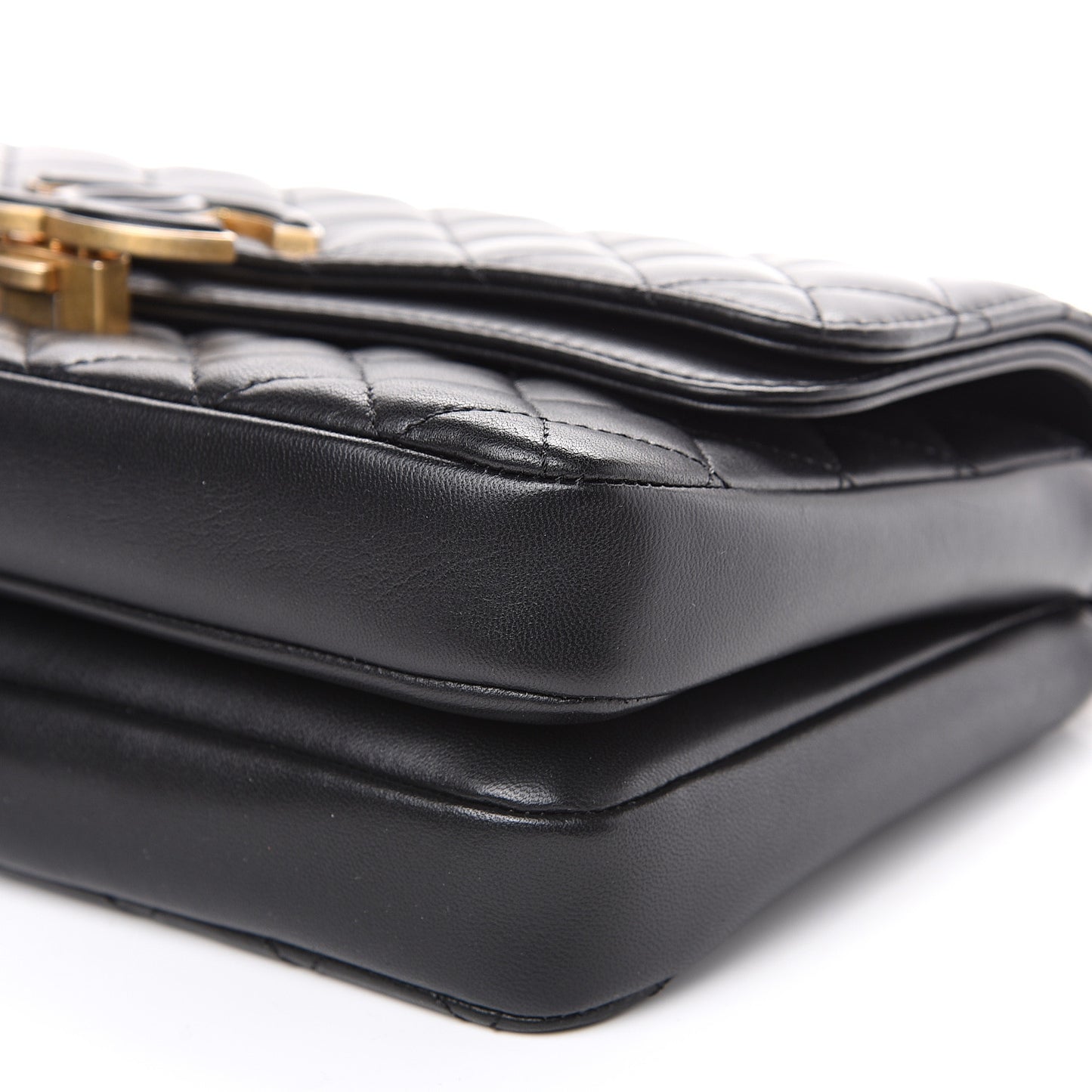 Lambskin Quilted Large CC Chic Flap Black