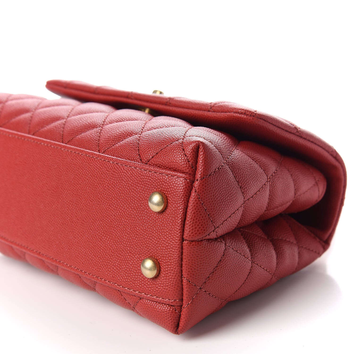 Chanel Caviar Quilted Mini Coco Handle Flap Dark Red 6 of 10