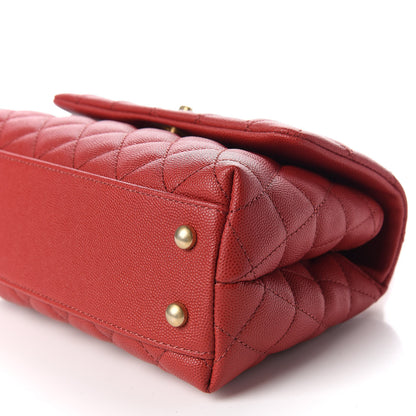 Chanel Caviar Quilted Mini Coco Handle Flap Dark Red 6 of 10