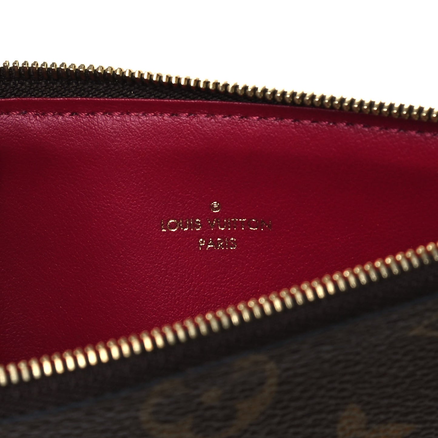 Monogram Felicie Chain Wallet Zippered Insert Fuchsia