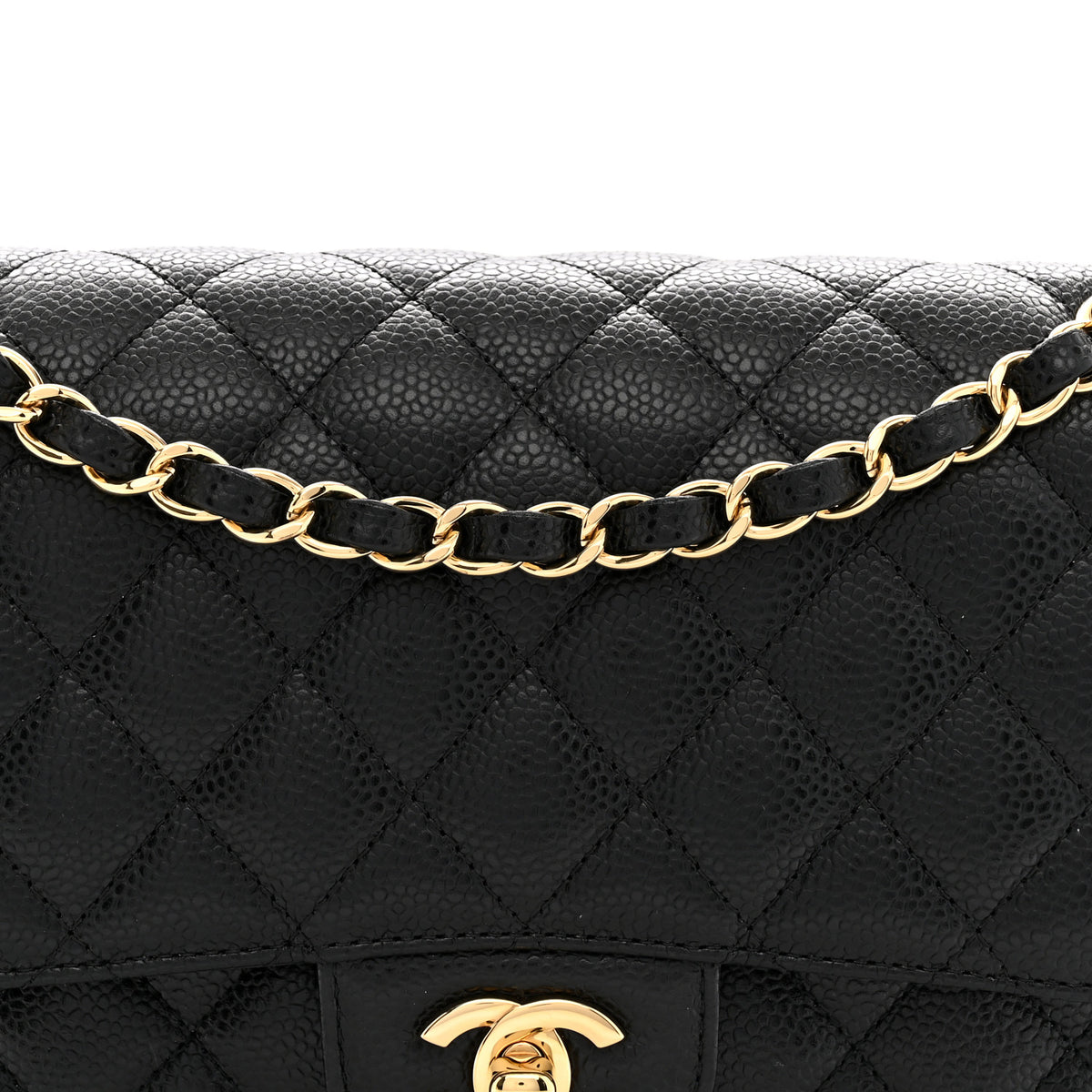 Chanel Caviar Quilted Medium Double Flap Black 8 of 11