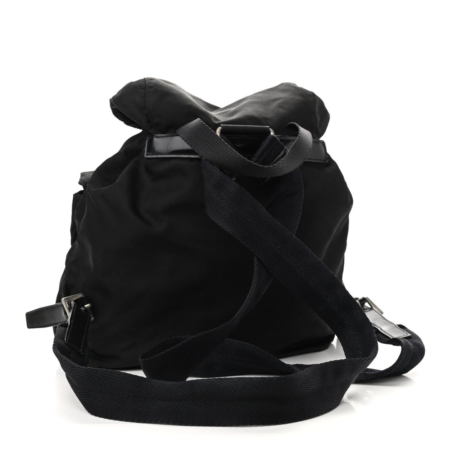 Nylon Vela Double Buckle Backpack Black