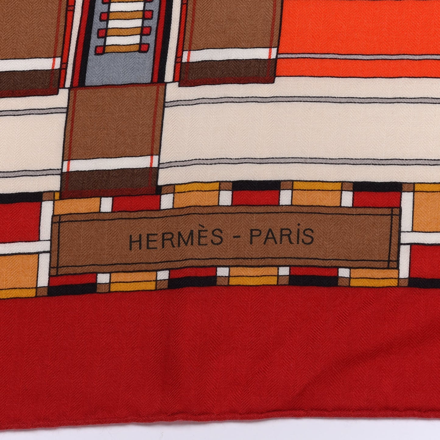 Cashmere Silk Voltes Et Pirouettes Shawl 140 Rouge Creme Beige