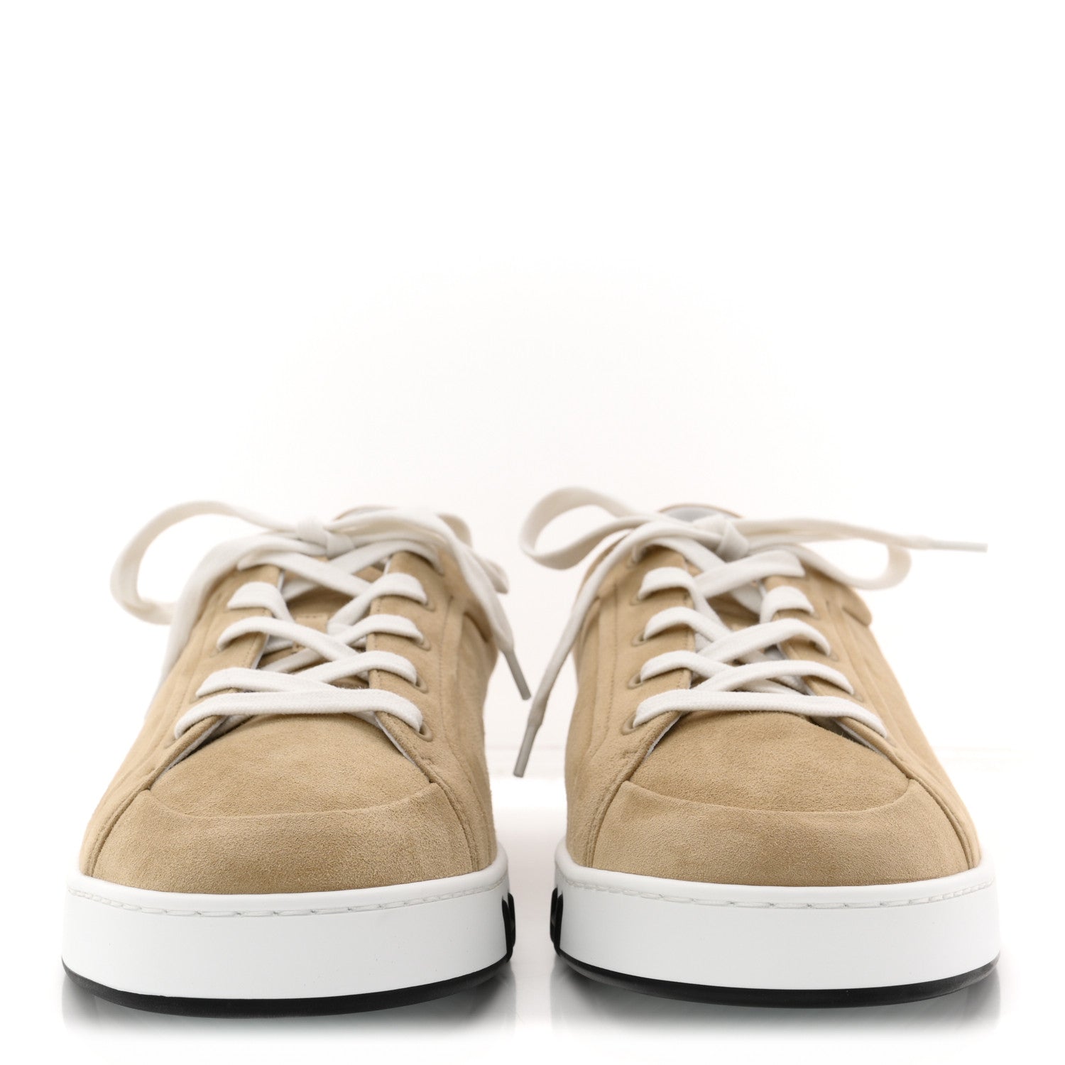 Hermes Suede Goatskin Mens Kid Sneakers 43 Kraft 3 of 8