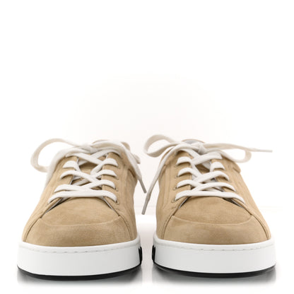 Hermes Suede Goatskin Mens Kid Sneakers 43 Kraft 3 of 8