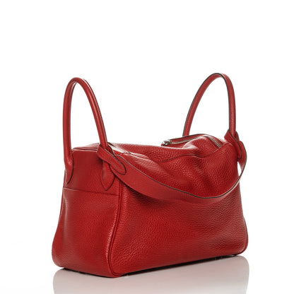 Hermes Taurillon Clemence Lindy 30 Rouge Casaque 3 of 7