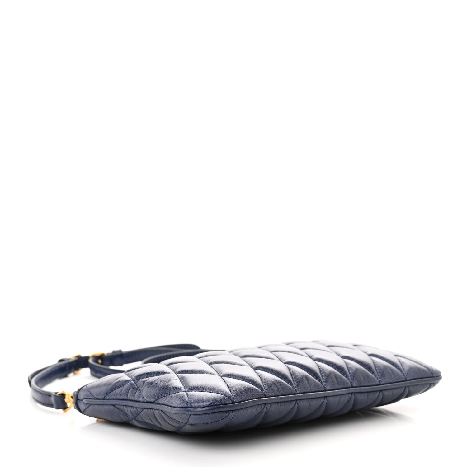 Miu Miu Vitello Shine Trapu Zip Crossbody Bag Navy 4 of 10