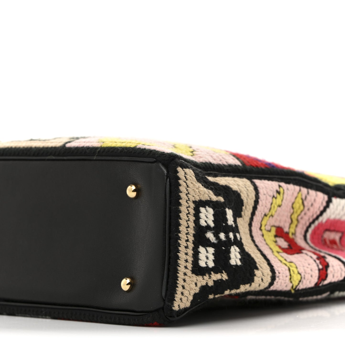 Needlepoint Precious Symbols Shoulder Bag Black