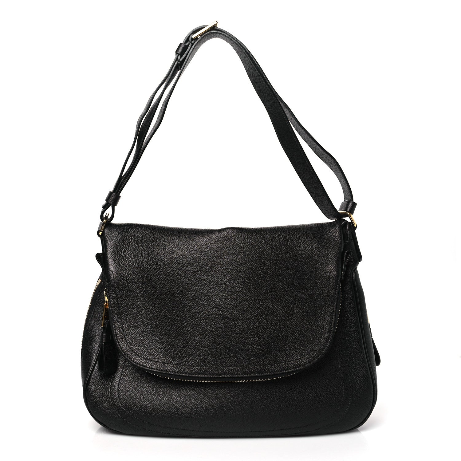 Tom Ford Grained Calfskin Large Jennifer Crossbody Bag Black 1 of 9