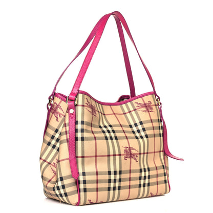Burberry Haymarket Check Small Canterbury Tote Magenta 3 of 15
