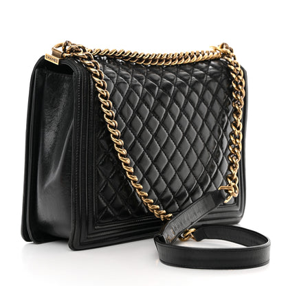 Chanel Glazed Calfskin Quilted Large Boy Flap Black 4 of 19