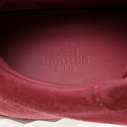 Hermes Suede Goatskin Bouncing Sneakers 37.5 Rose Aphrodite 6 of 7