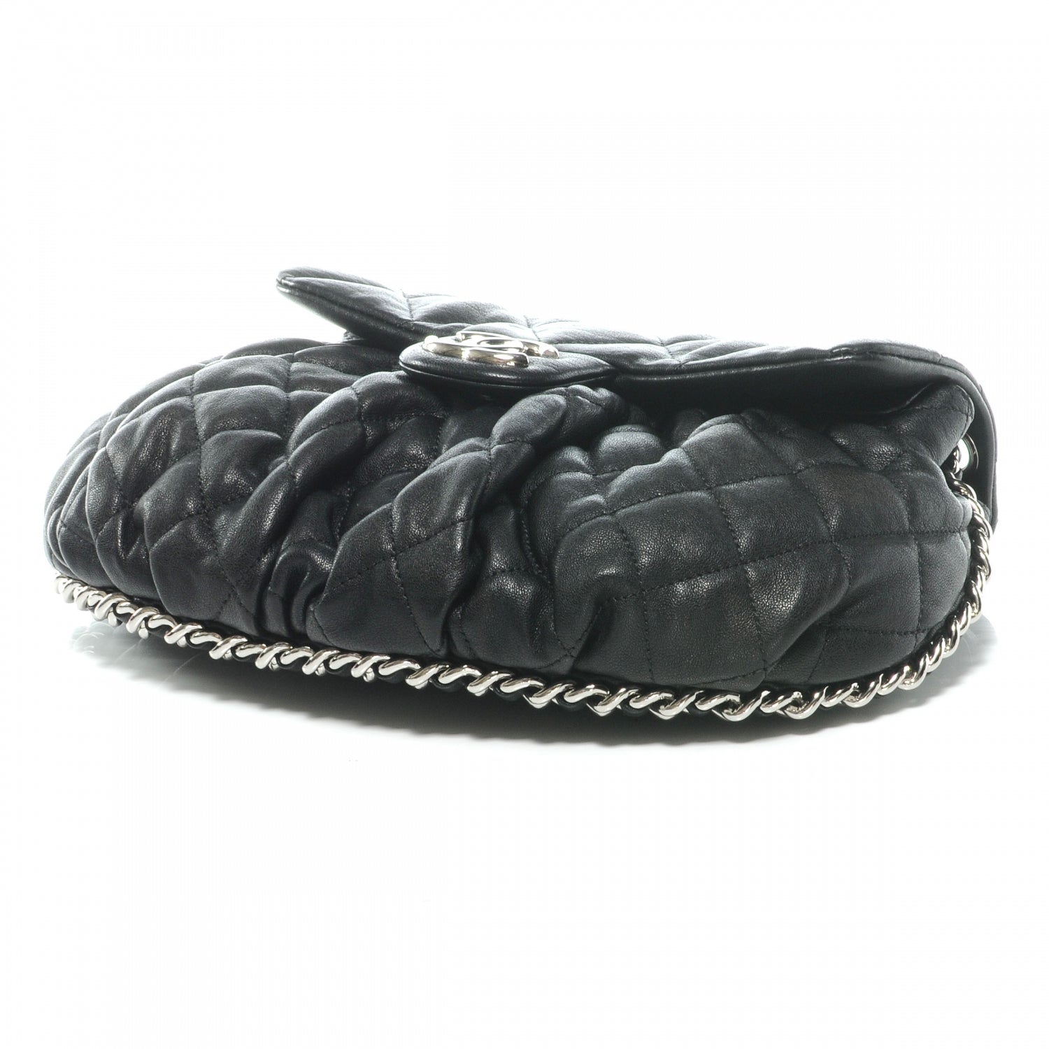 Chanel Washed Lambskin Chain Around Medium Messenger Bag Black 4 of 7