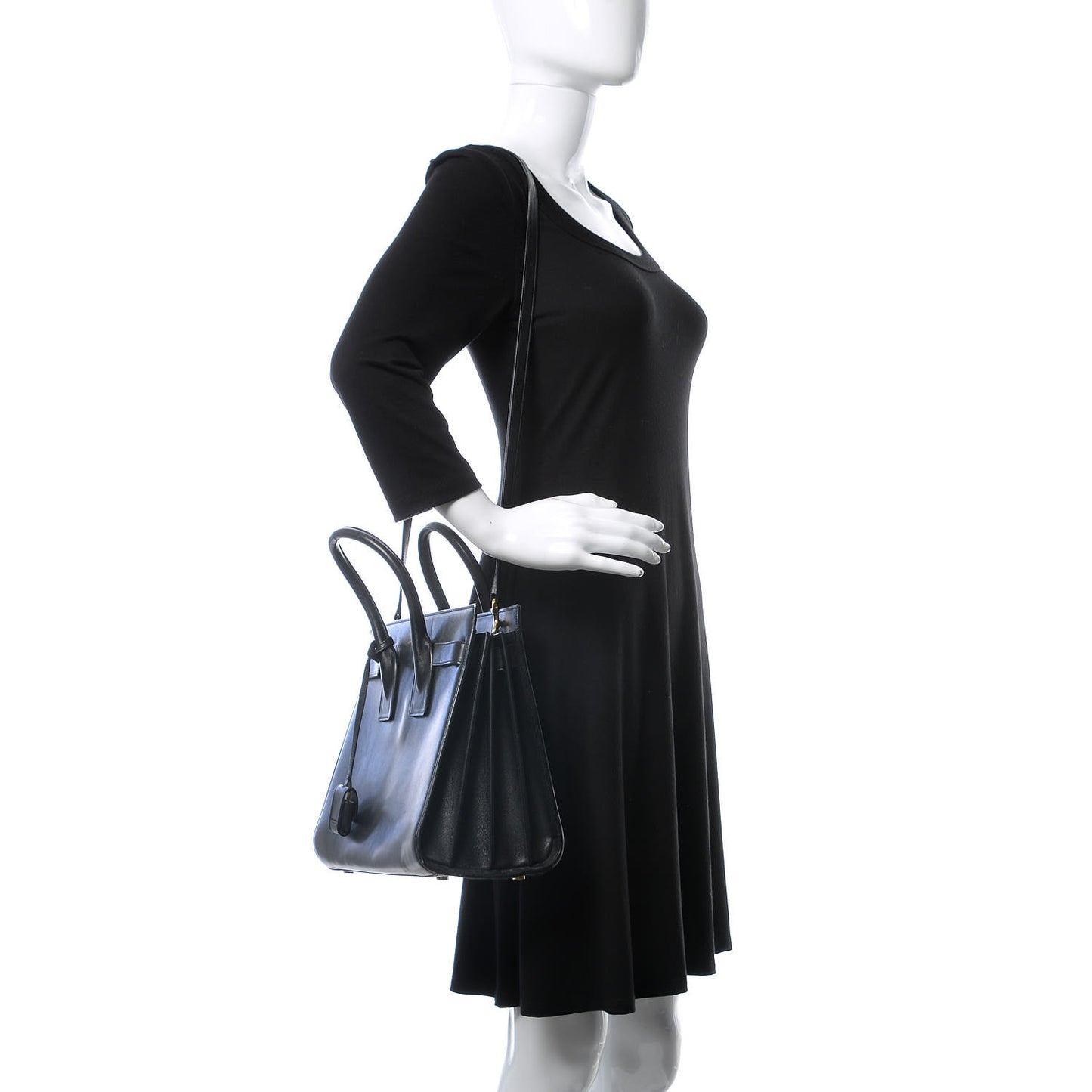 Calfskin Small Sac De Jour Black
