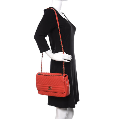 Chanel Shiny Goatskin Diagonal Quilted Small Flap Red 3 of 12
