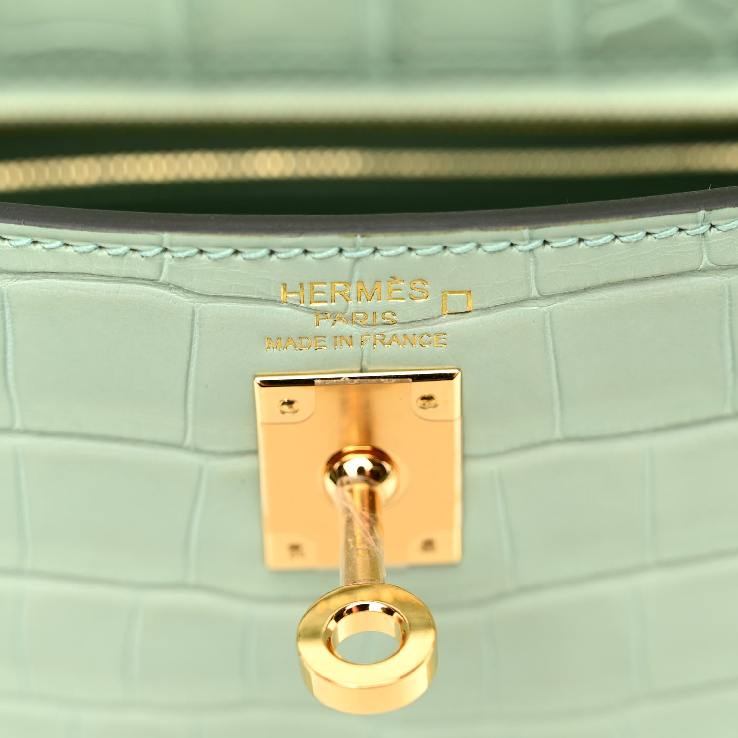 Hermes Matte Alligator Kelly Retourne 25 Vert D'eau 6 of 11