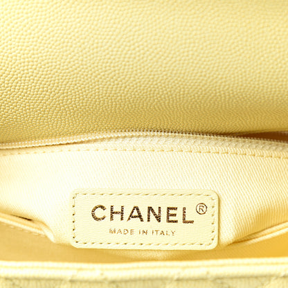 Chanel Caviar Quilted Mini Coco Handle Flap Yellow 5 of 10