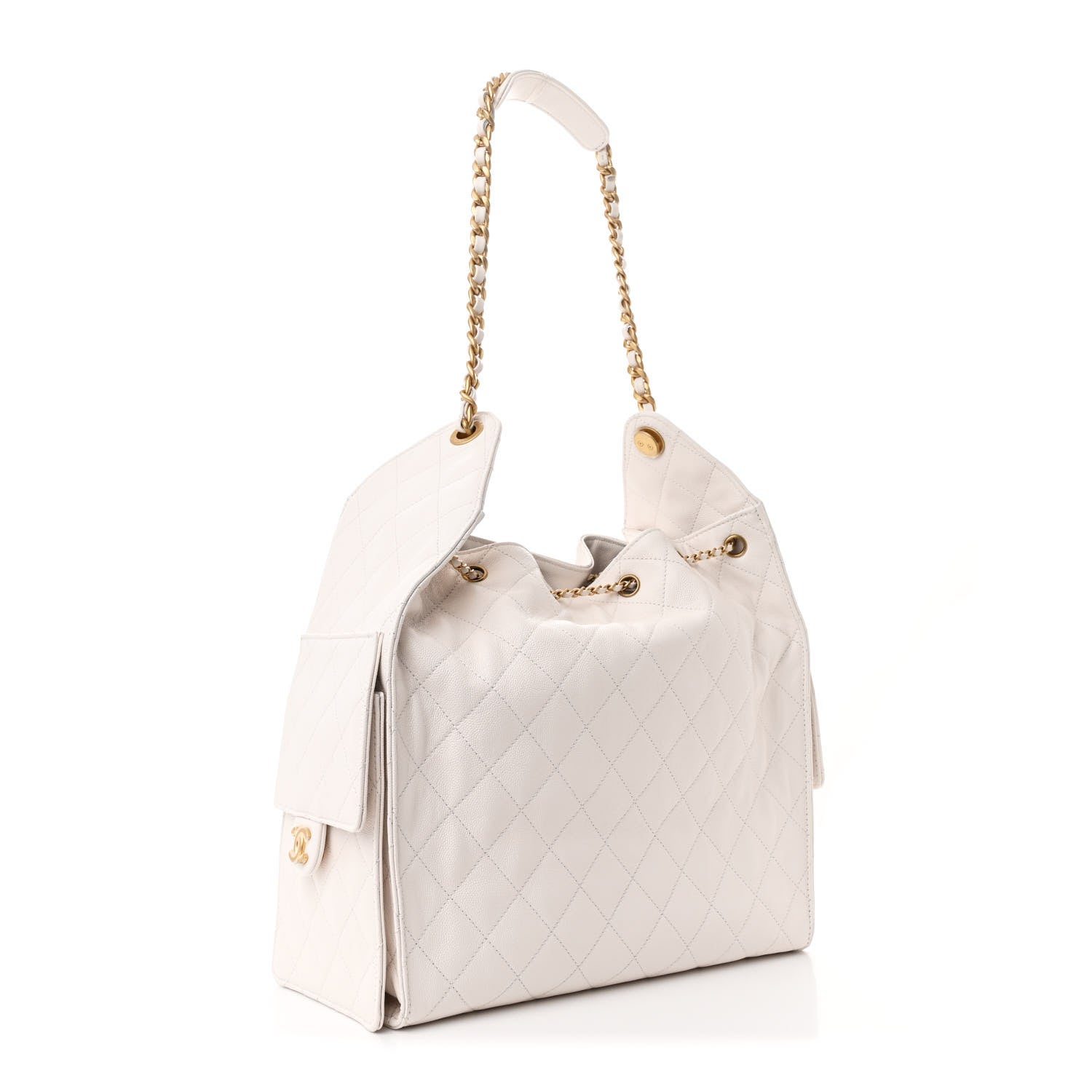 Chanel Caviar Quilted Medium Chanel 25 Handbag White 4 of 15