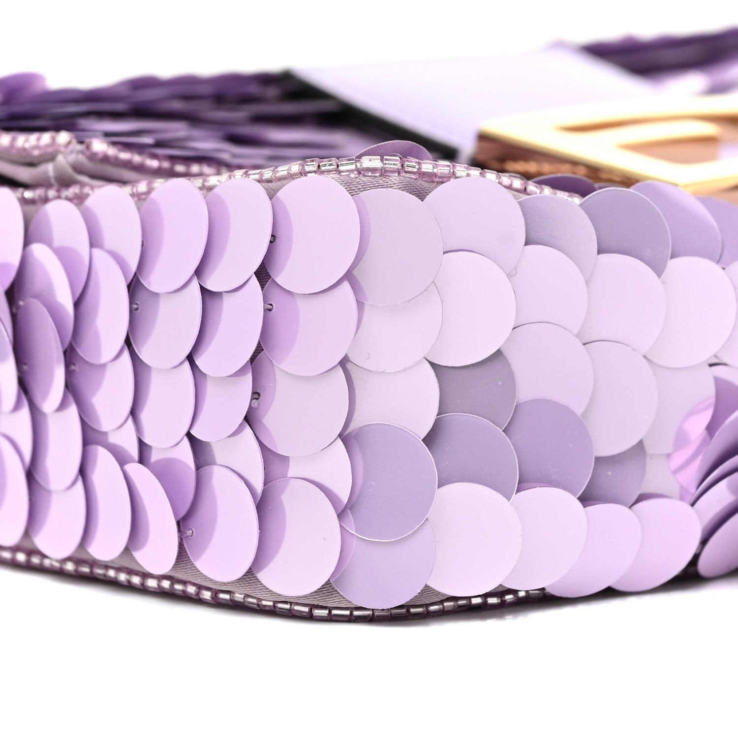 Fendi Satin Sequin Paillettes Shiny Nappa Mini Baguette 1997 Lilla 9 of 18