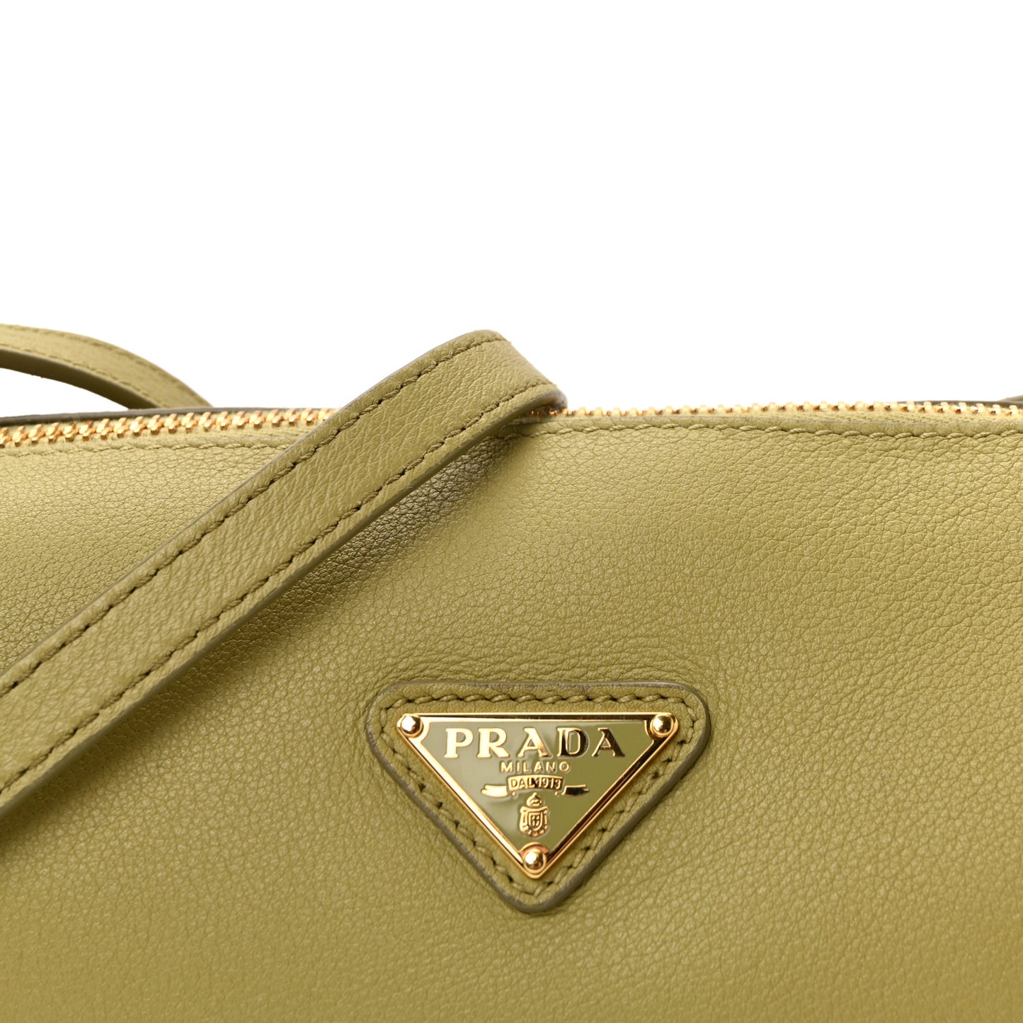 Calfskin Triangle Pouch Shoulder Bag Pistachio Green