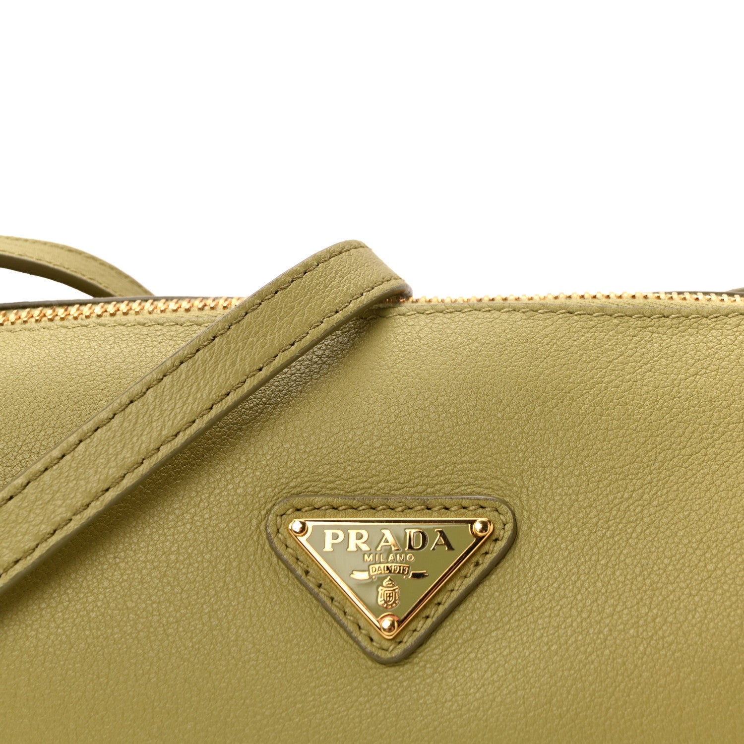 Prada Calfskin Triangle Pouch Shoulder Bag Pistachio Green 7 of 9