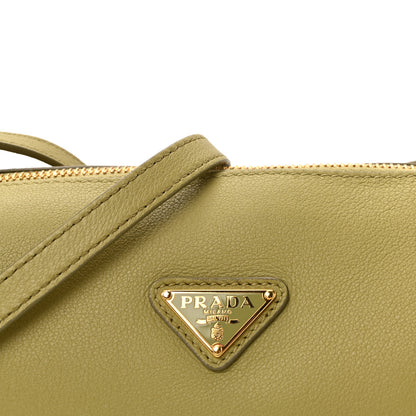 Prada Calfskin Triangle Pouch Shoulder Bag Pistachio Green 7 of 9