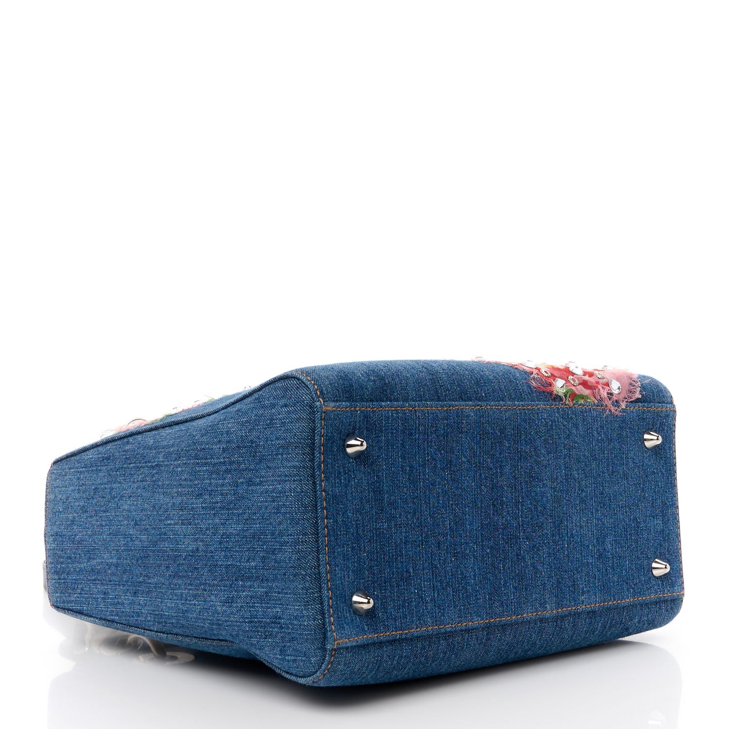 Denim Crystal Medium Lady Dior Blue