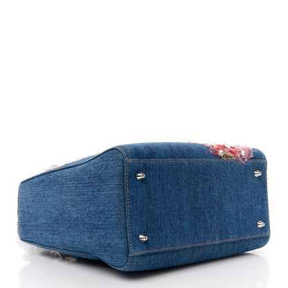 Christian Dior Denim Crystal Medium Lady Dior Blue 4 of 11