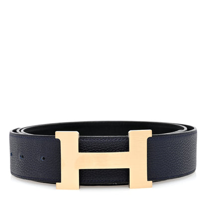 Hermes Box Togo 38mm Constance H Belt 110 44 Black Bleu Saphir 1 of 6