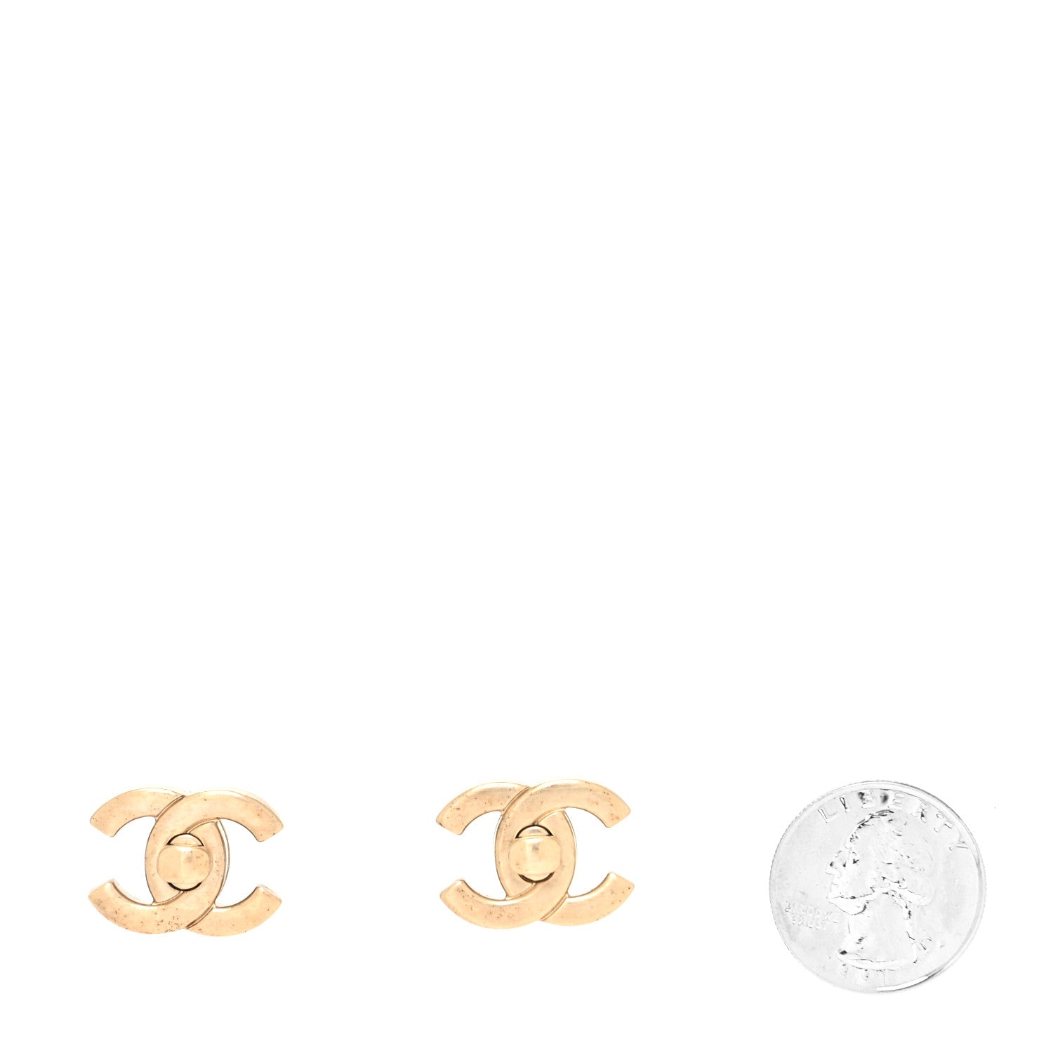 Chanel Metal CC Turnlock Interchangeable Earrings Gold 2 of 6