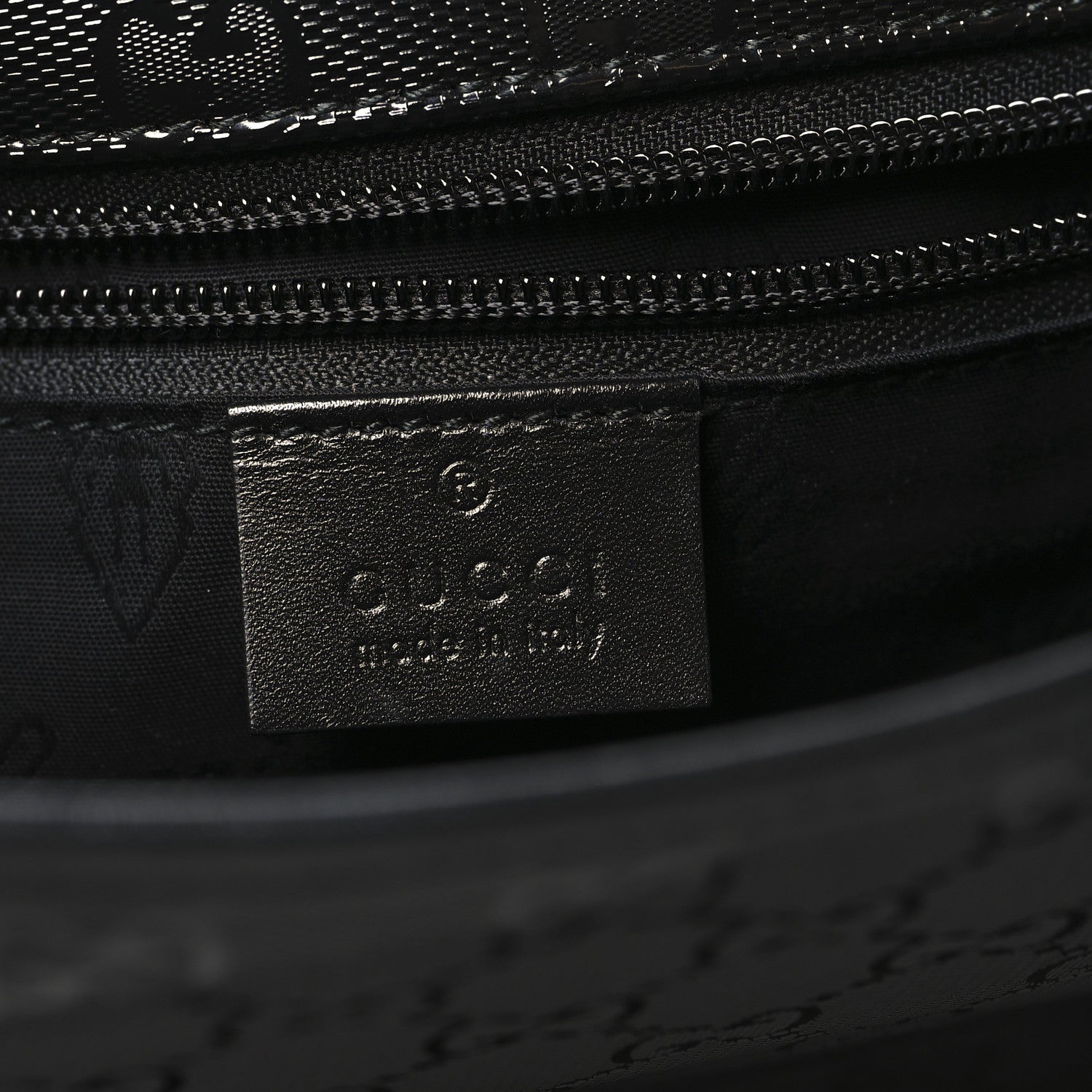Gucci Imprime Monogram Medium Double Buckle Flap Messenger Bag Black 6 of 10