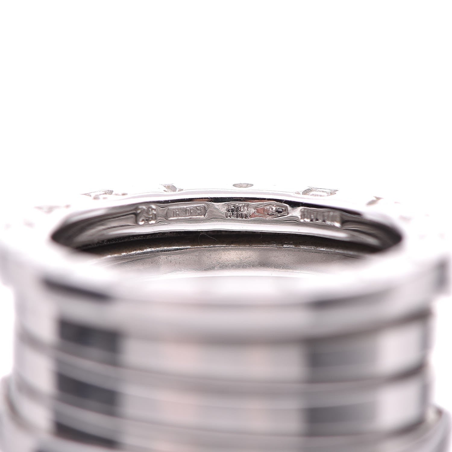 Bulgari 18K White Gold B.Zero1 4 Band Ring 52 6 9 of 12