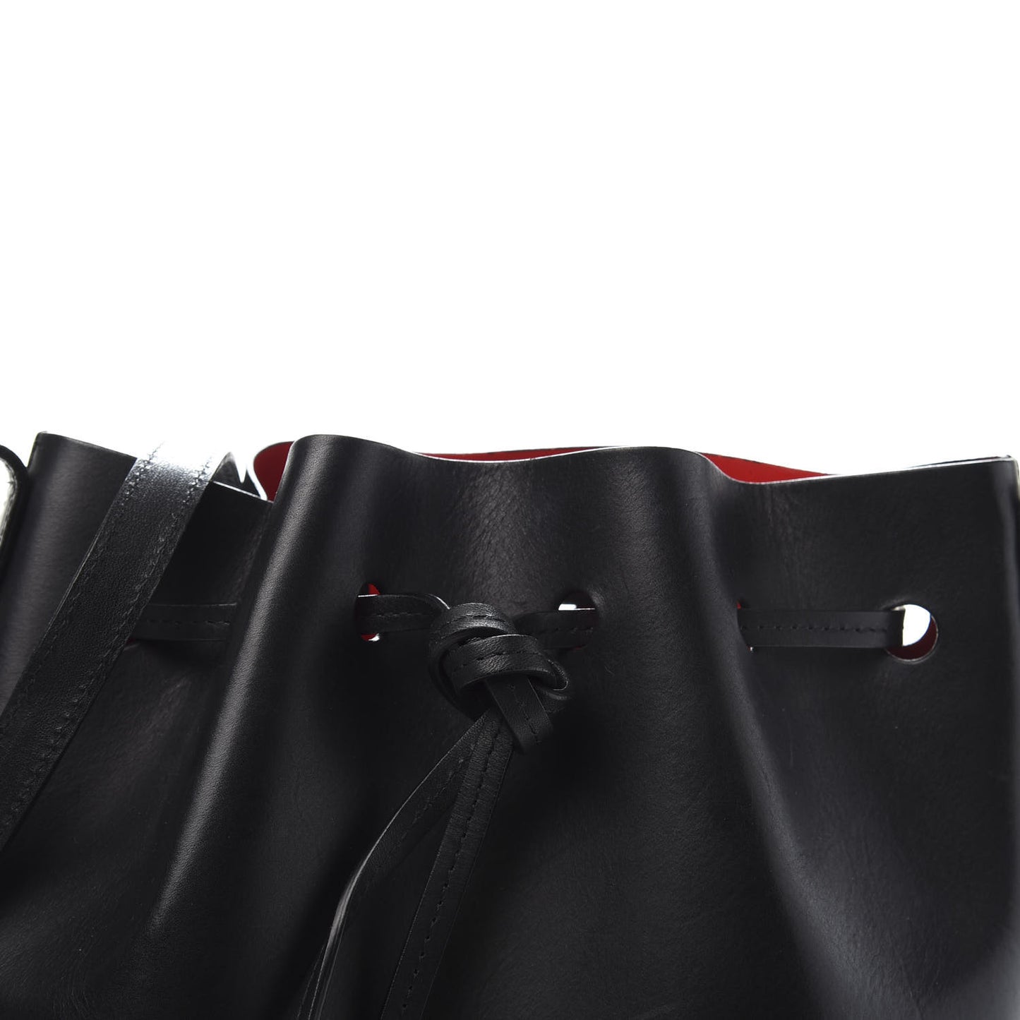 Vegetable Tanned Calfskin Mini Bucket Bag Black Flamma