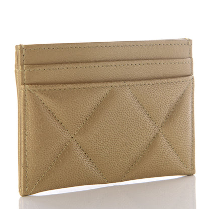 Chanel Metallic Goatskin Quilted Chanel 19 Card Holder Gold 2 of 7