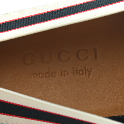 Gucci Goatskin Stripe Mens Horsebit Slingback Slippers 7 Black 7 of 9