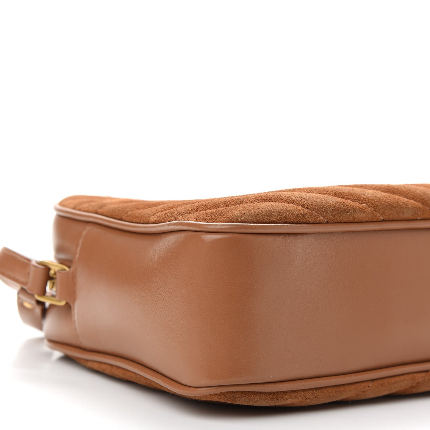 Suede Matelasse Monogram Lou Camera Bag Cinnamon