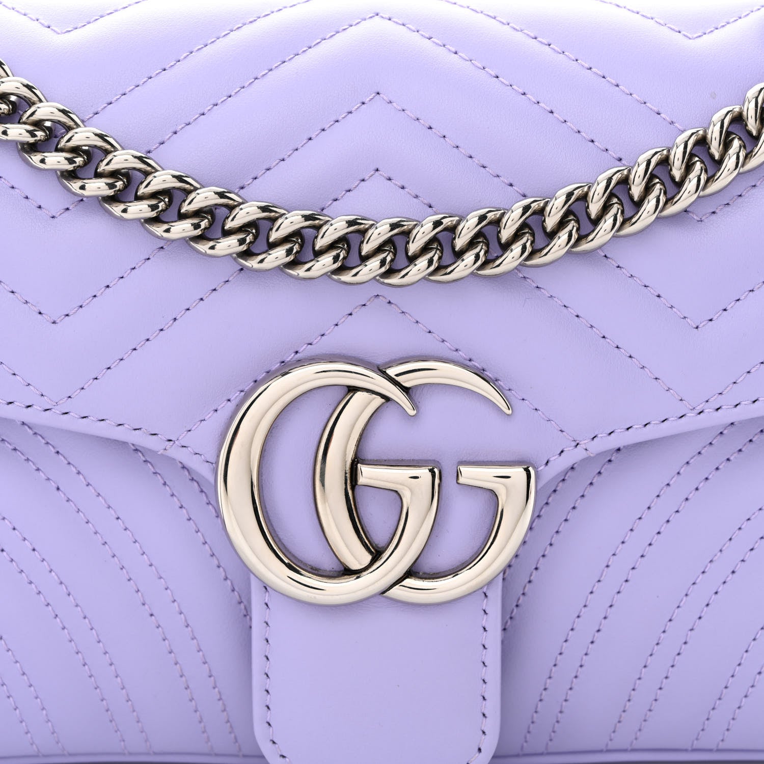 Gucci Calfskin Matelasse Small GG Marmont Shoulder Bag Lapis 8 of 10