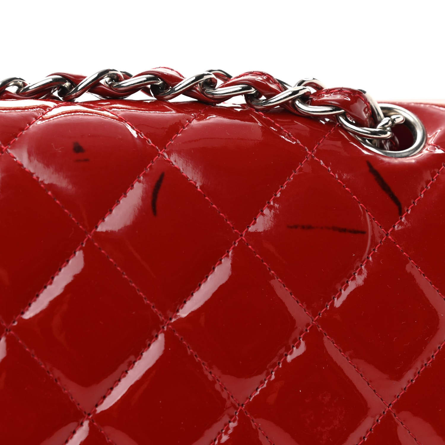 Chanel Patent Quilted Maxi Double Flap Red 10 of 13